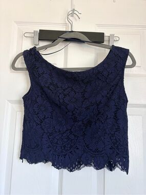 Précis Lace Cropped Sleeveless Top